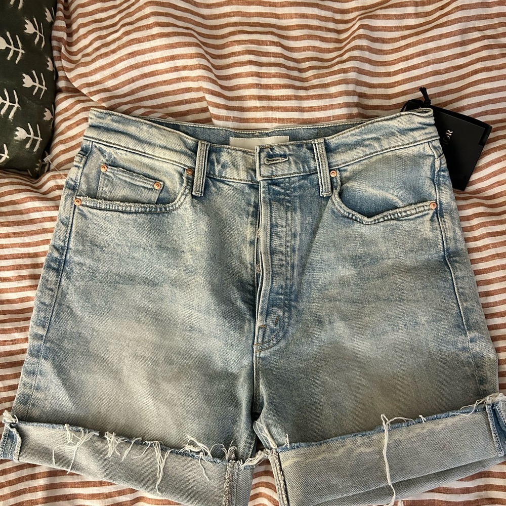 MOTHER Light Blue Jean Shorts